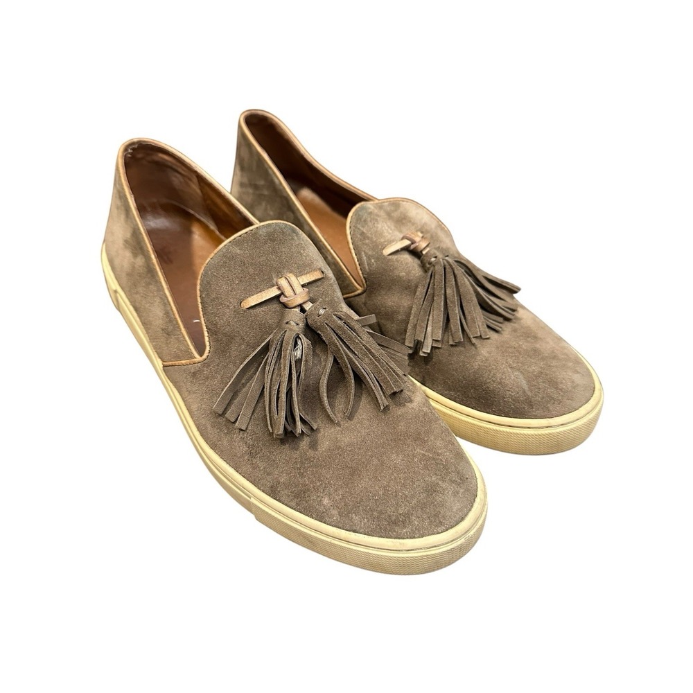 Frye Loafers Womens Sz 8.5 Brown Suede Gemma Tassel Casual Sneaker Slip On S14-1